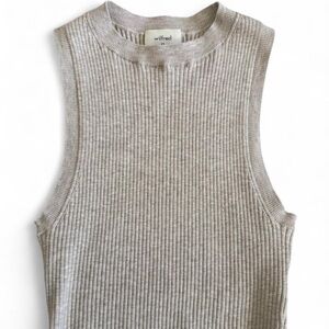 Aritzia Wilfred Ribbed Knit tank top in Tan